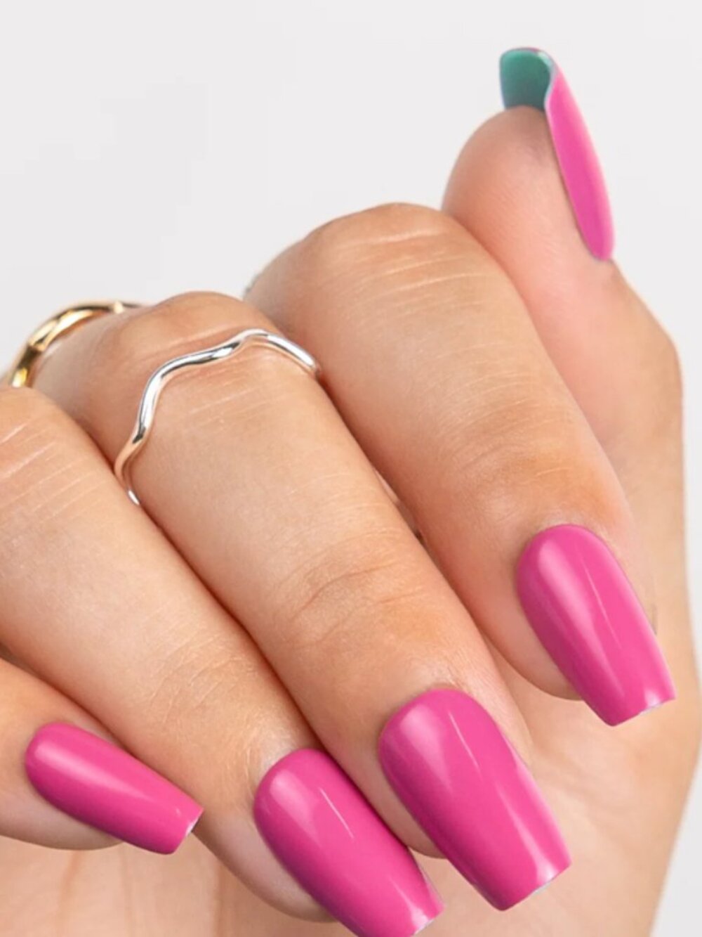NEW Red Aspen Press-On Nails Medium Coffin Pink Turquoise Bambi's Lessons in